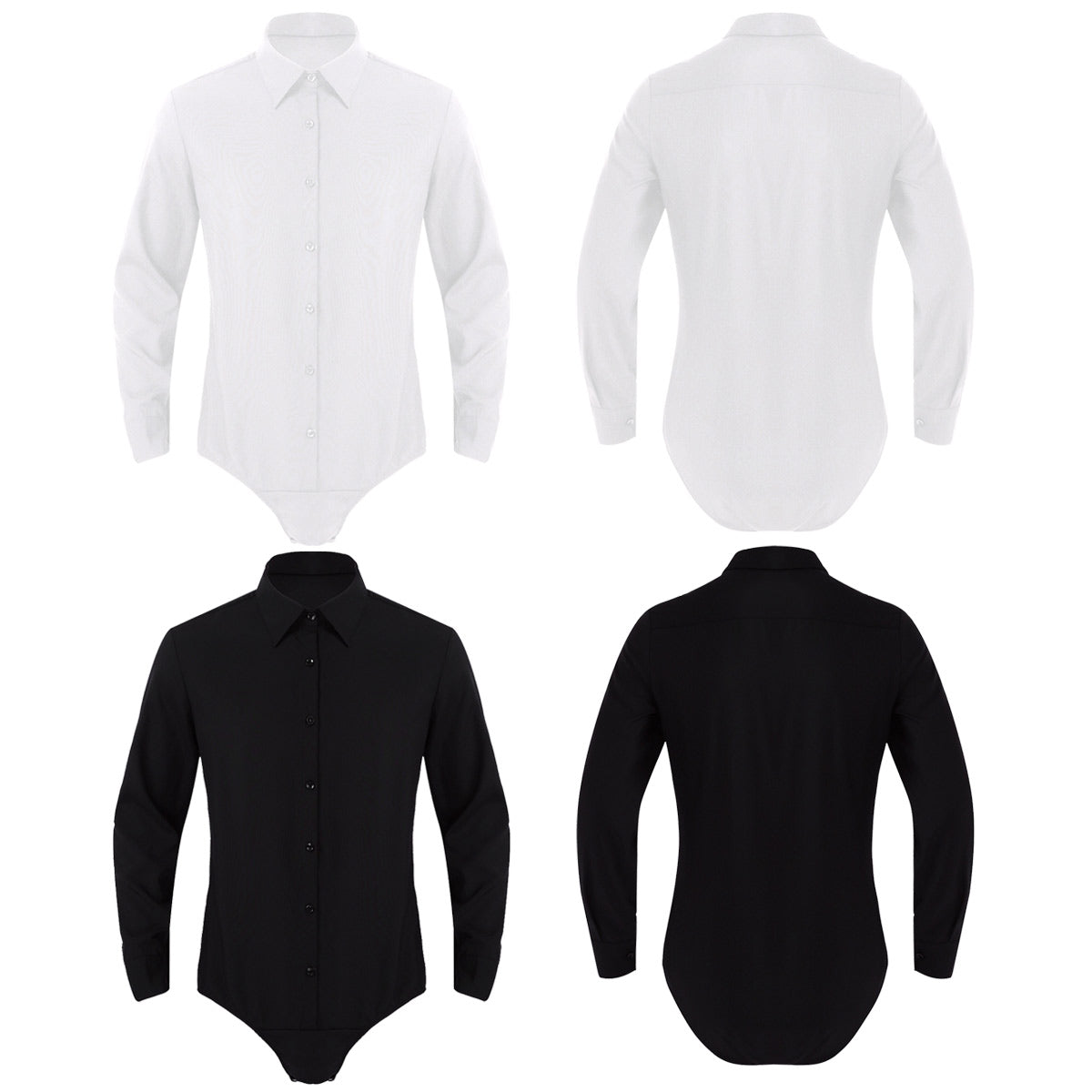 Mens Bodysuit Shirts long sleeve